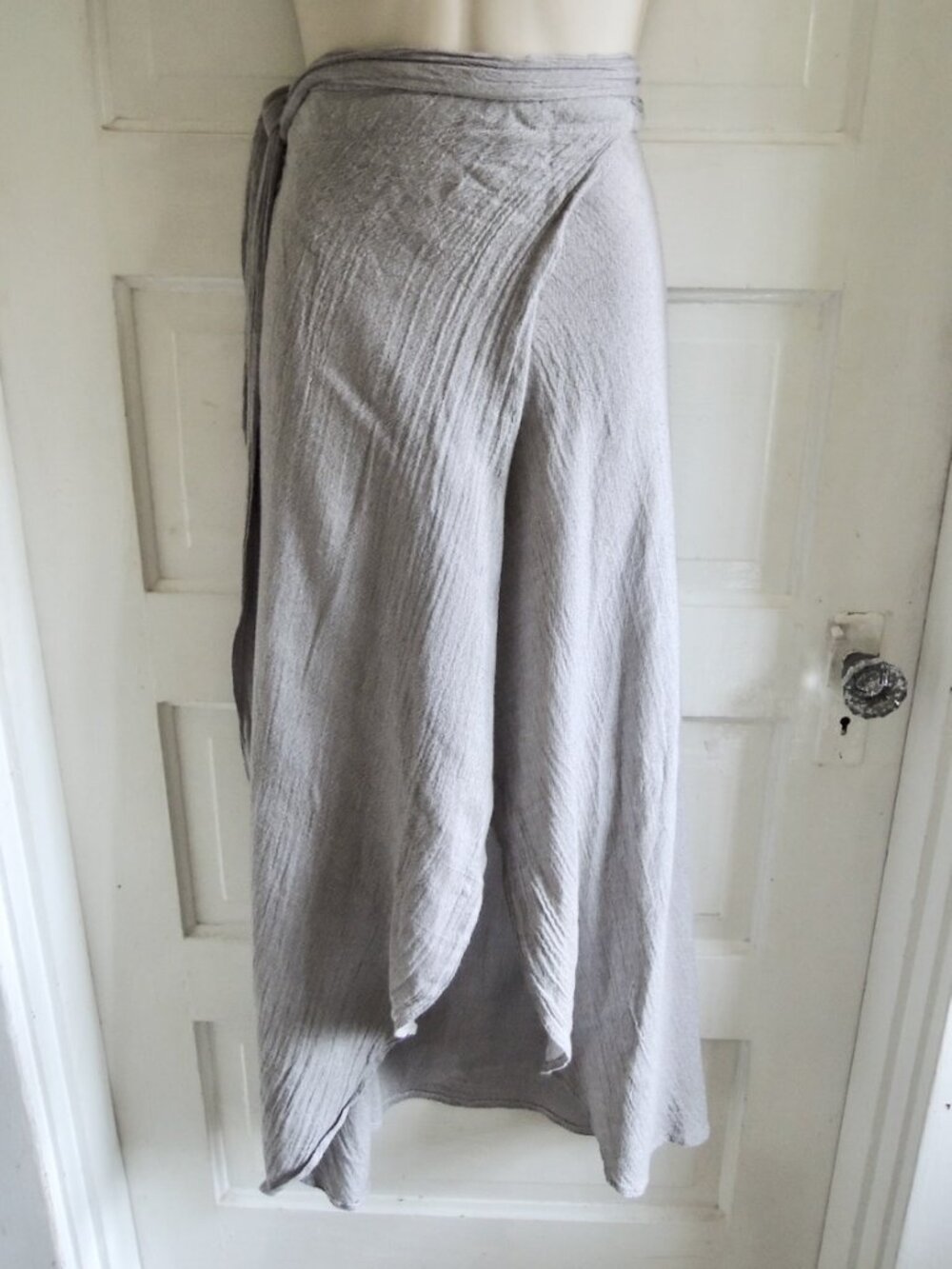 Handloom Gray Turkish Cotton Coverup Skirt Pareo S